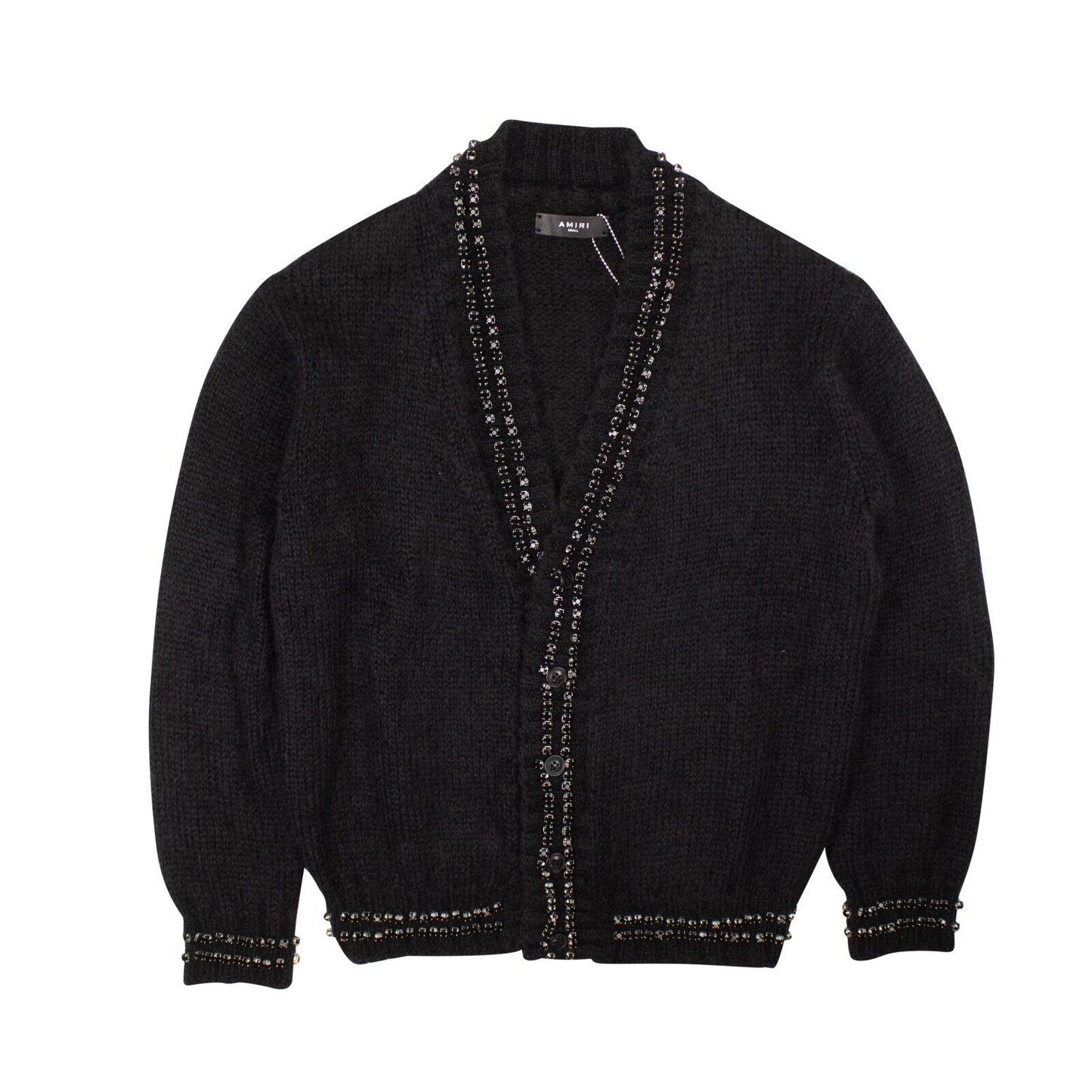 Black Embellished Mohair Cardigan