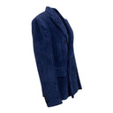 Dark Blue Corduroy Double-Breasted Jacket