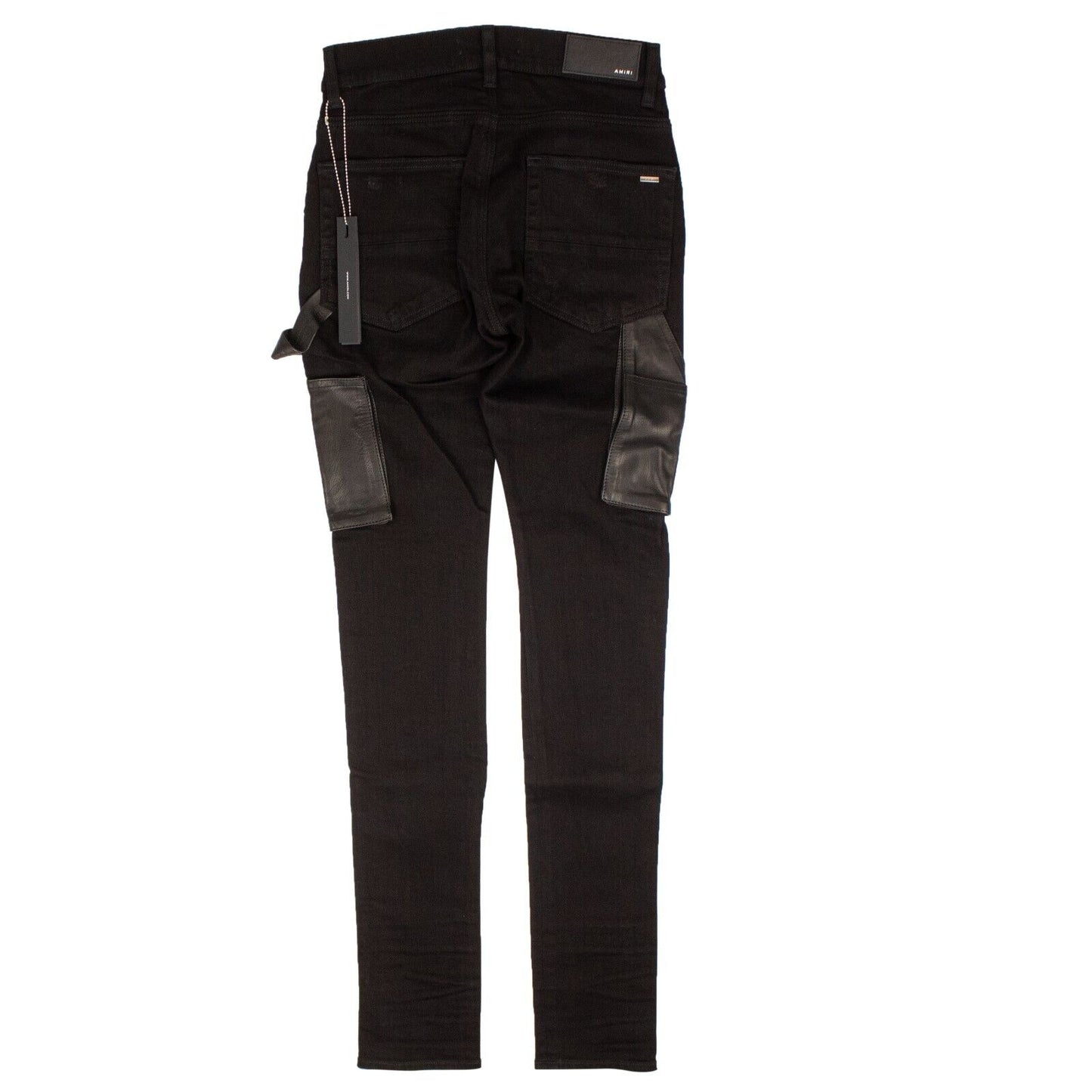 Amiri Denim Leather Workman Pant - Black