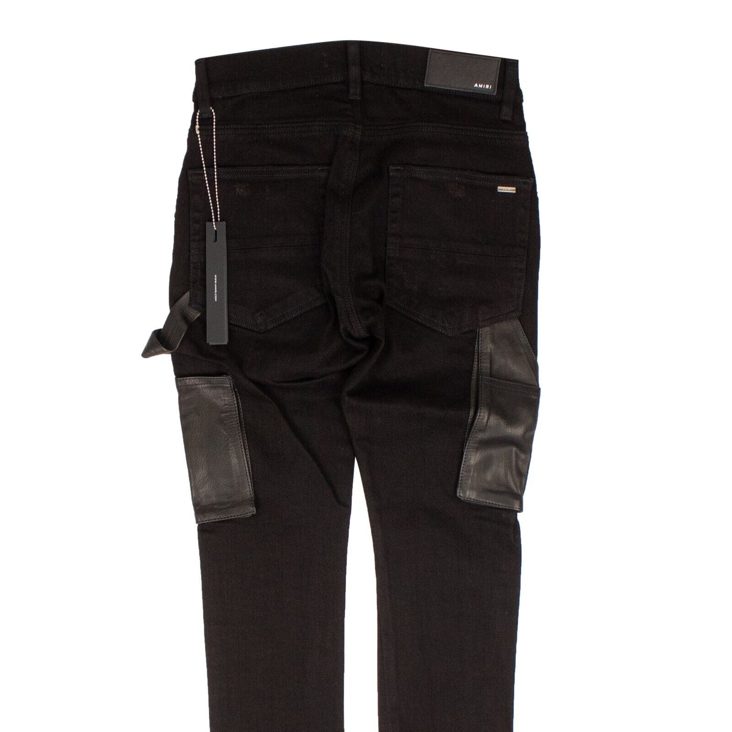 Amiri Denim Leather Workman Pant - Black