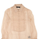 Amiri Crinkle Chiffon Tuxedo Shirt - Nude