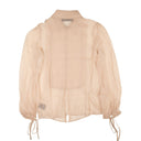 Amiri Crinkle Chiffon Tuxedo Shirt - Nude