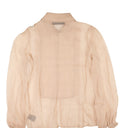 Amiri Crinkle Chiffon Tuxedo Shirt - Nude