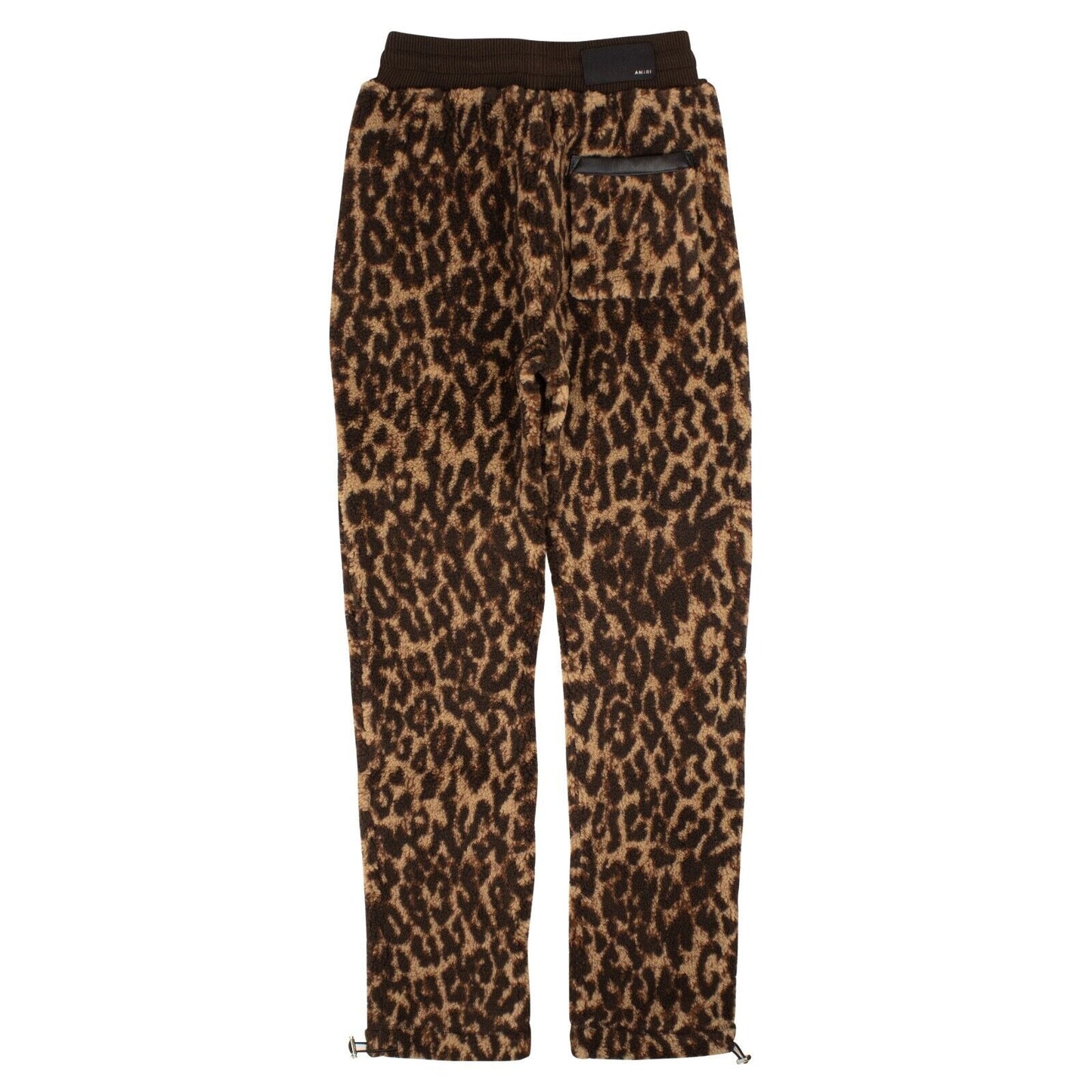 Amiri Printed Leopard Fleece Pants - Black
