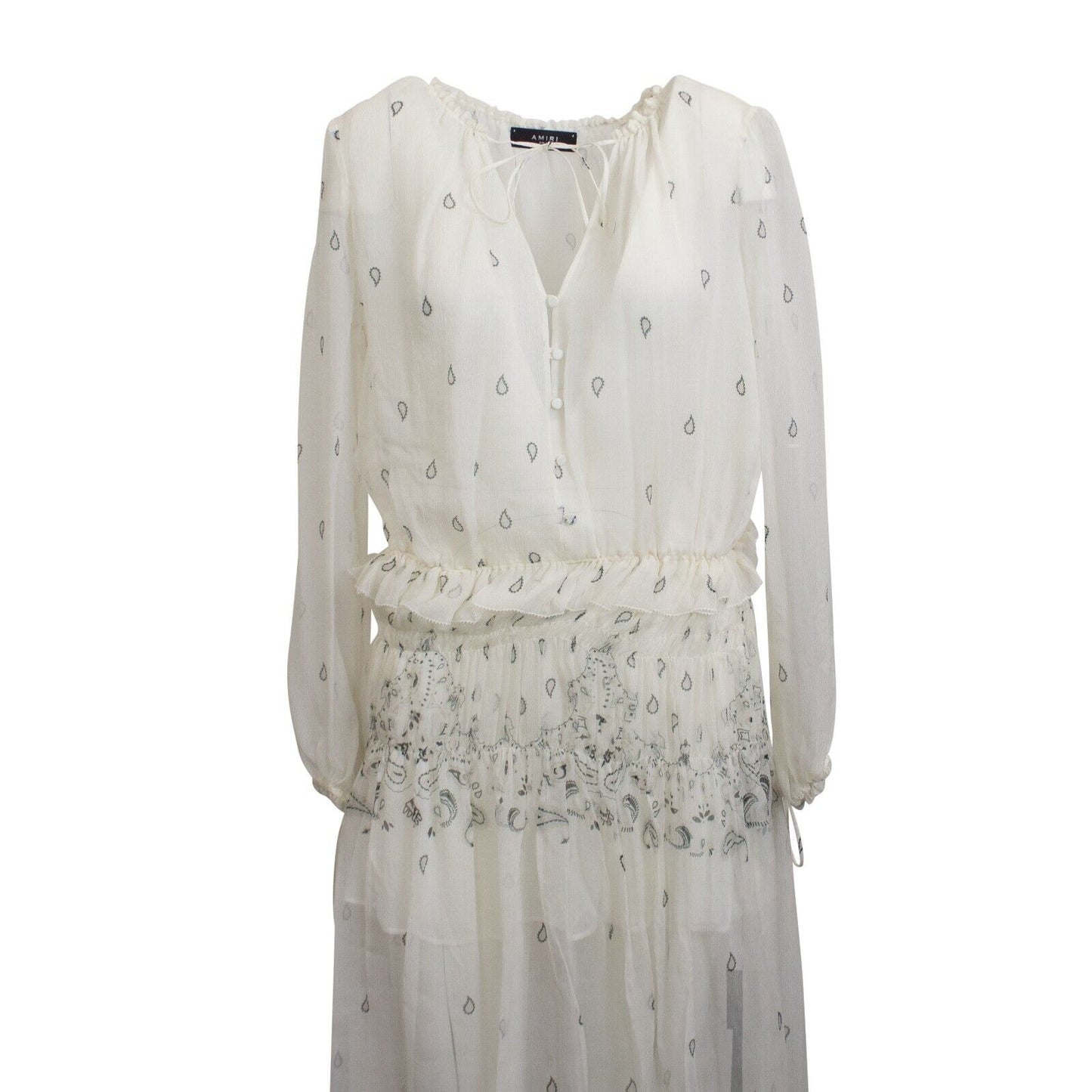Amiri Printed Paisley Maxi Dress - White
