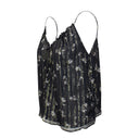 Amiri Floral Print Chiffon Tank Top - Black