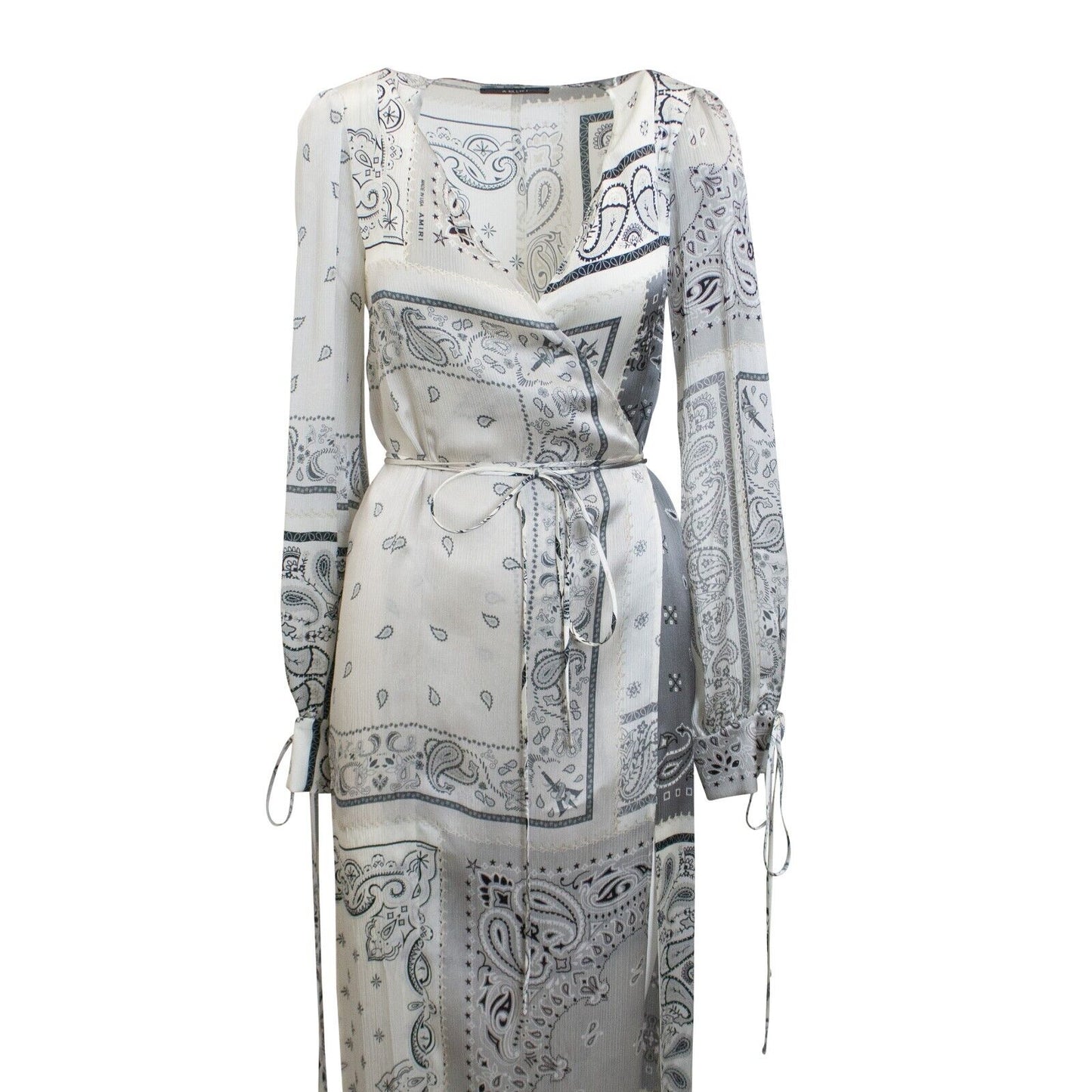 Amiri Bandana Recon Kimono Dress - Grey