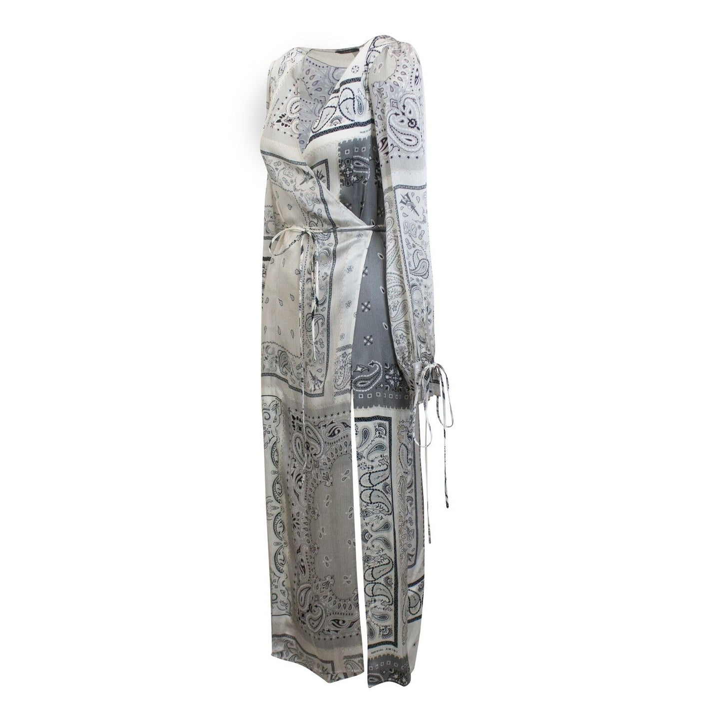 Amiri Bandana Recon Kimono Dress - Grey