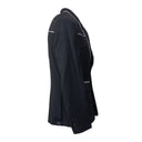 Black Crystal Trim Single Breasted Jacket