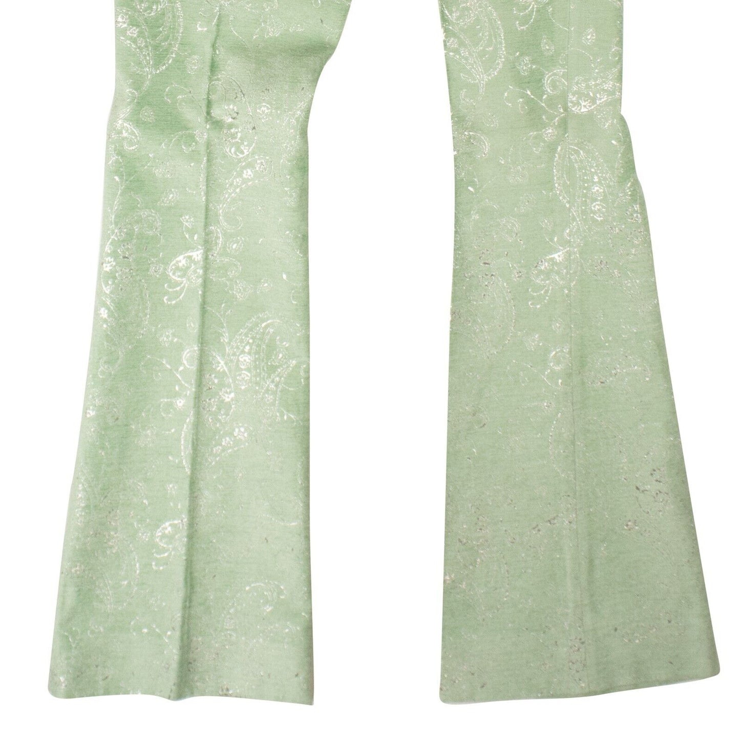 Amiri Paisley Velvet Glitter Flare - Green