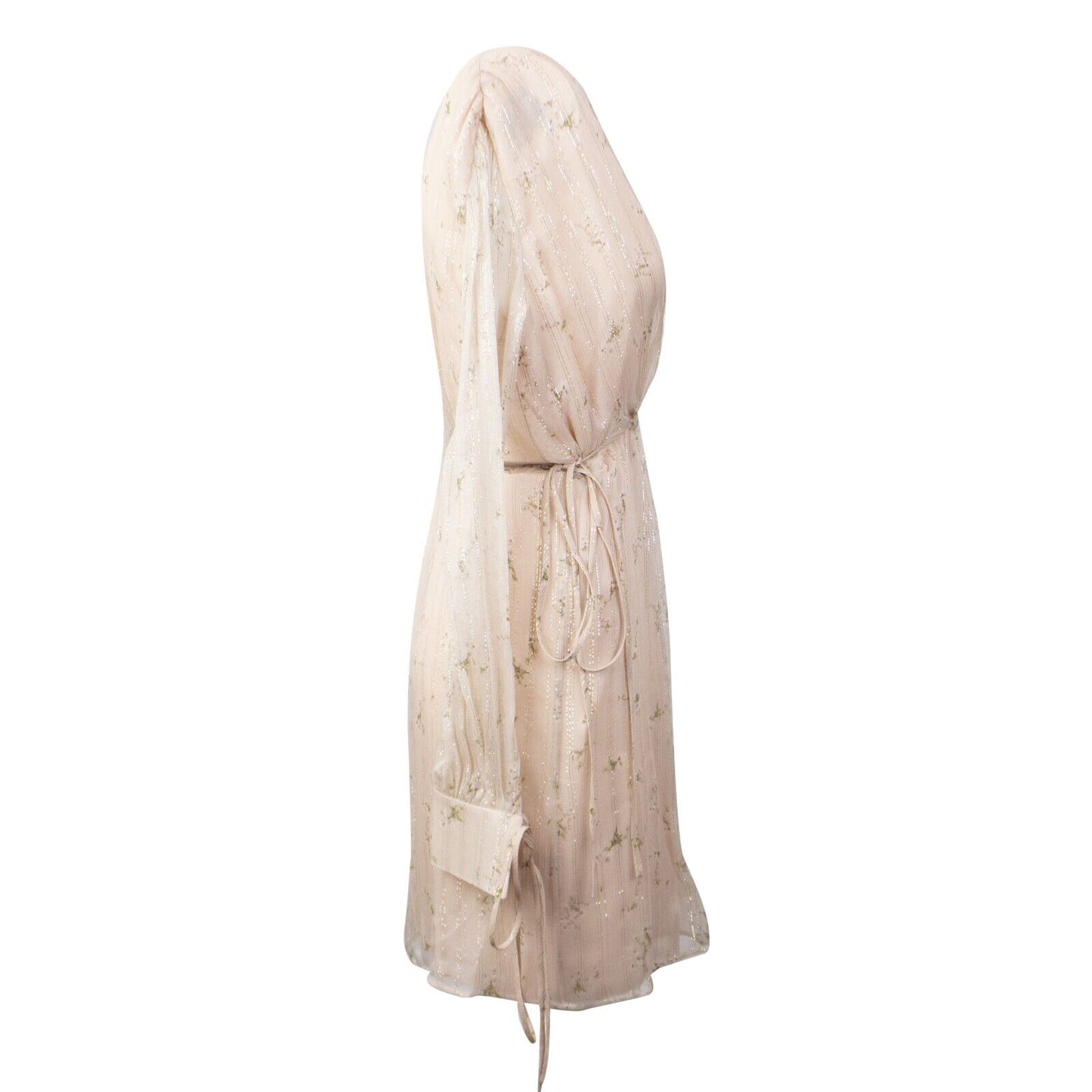 Amiri Floral Print Chiffon Dress - Nude