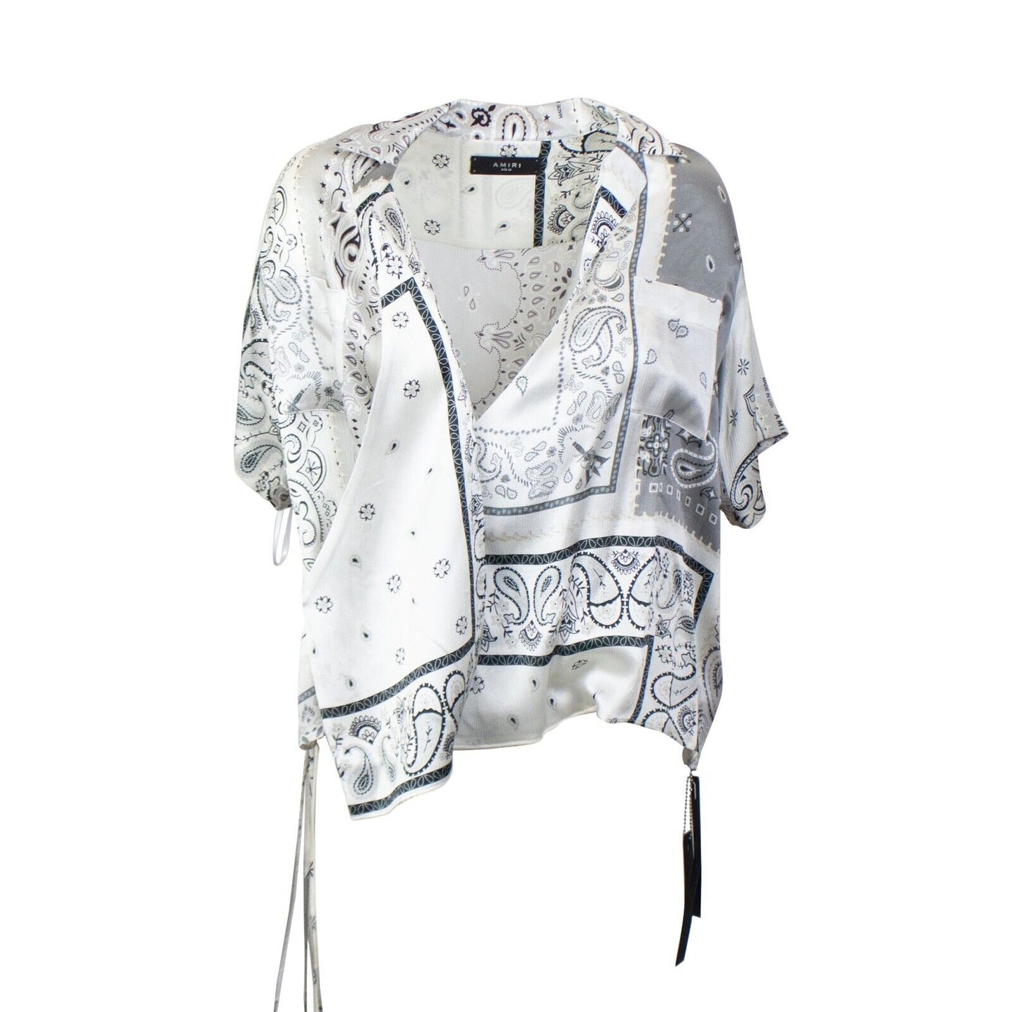 Amiri Bandana Reconstruct Wrap Shirt - Grey