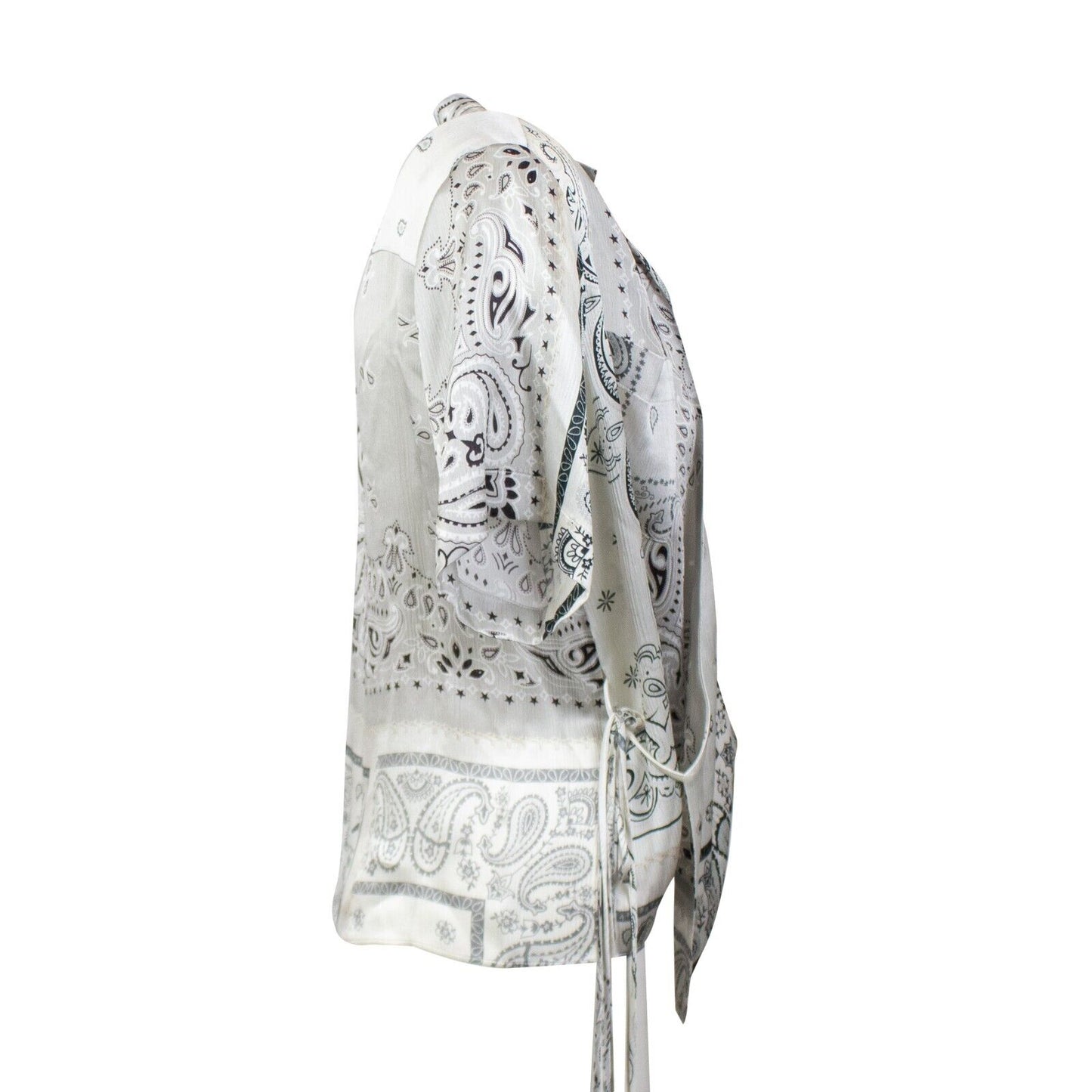 Amiri Bandana Reconstruct Wrap Shirt - Grey