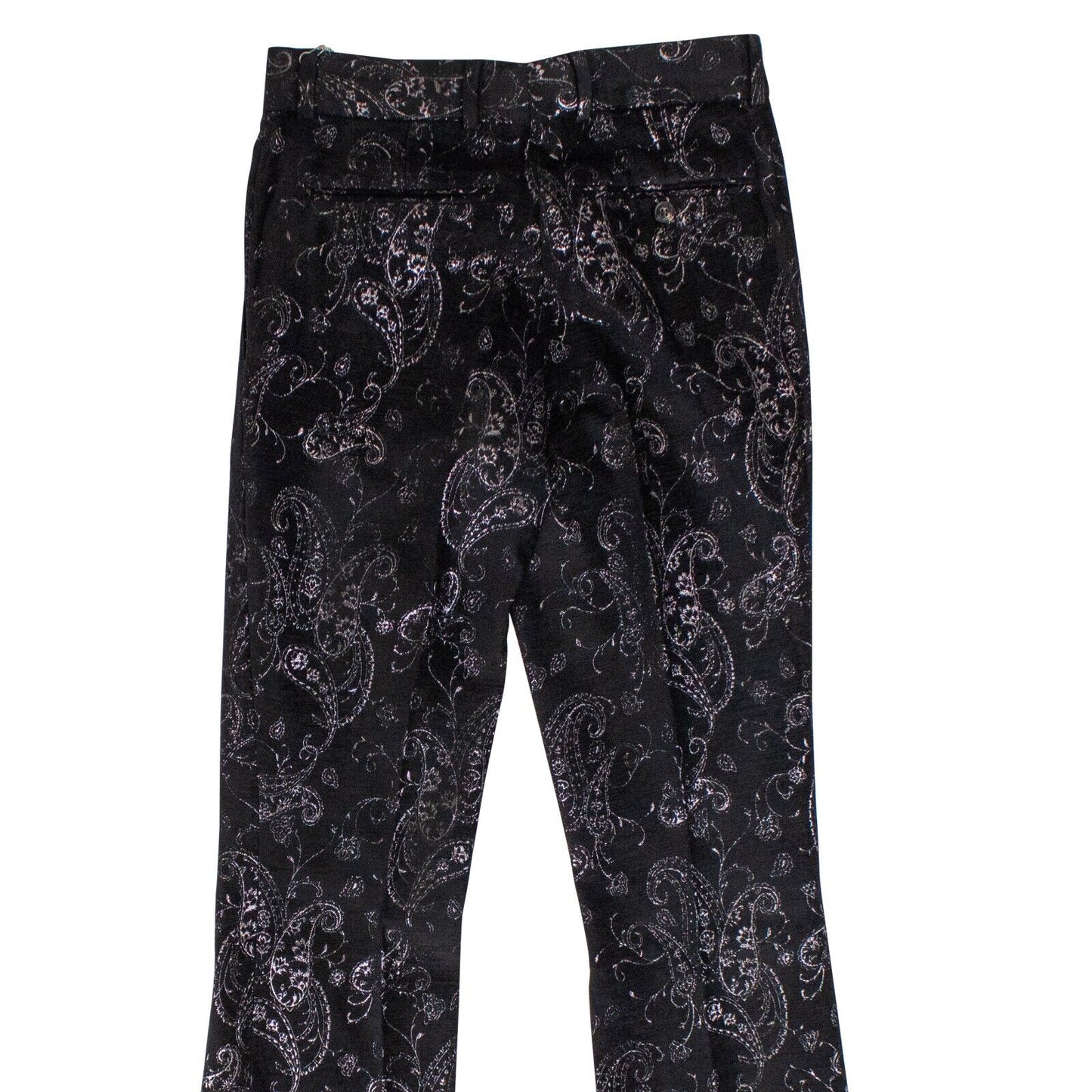 Amiri Paisley Velvet Glitter Flare - Black