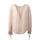 Amiri Crinkle Chiffon Ls Blouse - Nude