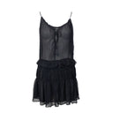 Amiri Crinkle Chiffon Slip Dress - Black