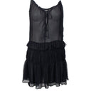 Amiri Crinkle Chiffon Slip Dress - Black
