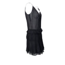 Amiri Crinkle Chiffon Slip Dress - Black