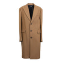 Brown Single Breasted Lapel Coat