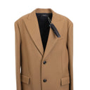 Brown Single Breasted Lapel Coat