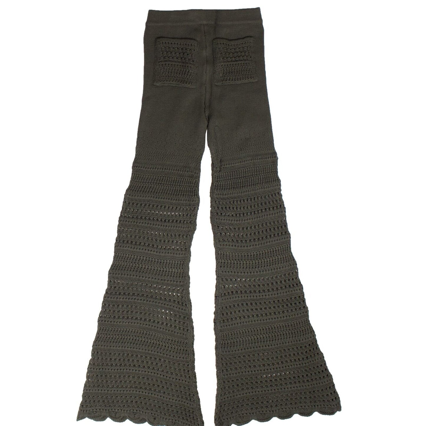 Amiri Checkered Crochet Flare Pants - Black