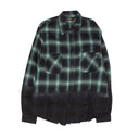 Black And Blue Dip Dye Shadow Plaid Shirt