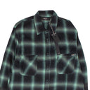 Black And Blue Dip Dye Shadow Plaid Shirt