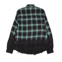 Black And Blue Dip Dye Shadow Plaid Shirt