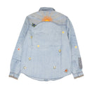Amiri Crochet And Patch Denim Shirt - Blue