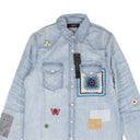 Amiri Crochet And Patch Denim Shirt - Blue
