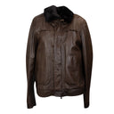Isaia Flight Jacket With Fur Collar - Brown