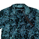 Amiri Paisley Velvet Glitter Shirt - Blue