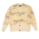 Yellow And White Bleached Print Aloha CARDIGAN