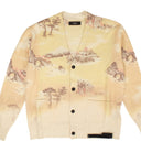 Yellow And White Bleached Print Aloha CARDIGAN