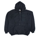 Black Ripped Zip-Up Hoodie