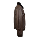 Isaia Flight Jacket With Fur Collar - Brown