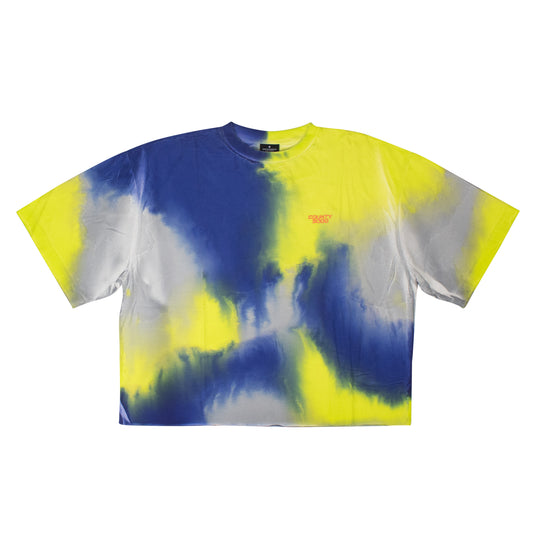 Marcelo Burlon County 3000 Tie Dye Over T-Shirt - Blue/Yellow