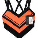 Marcelo Burlon Knit Diagonal Crop Top - Black/Orange
