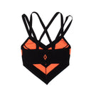 Marcelo Burlon Knit Diagonal Crop Top - Black/Orange