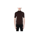 Brown Short Sleeve Mock Neck Shirt