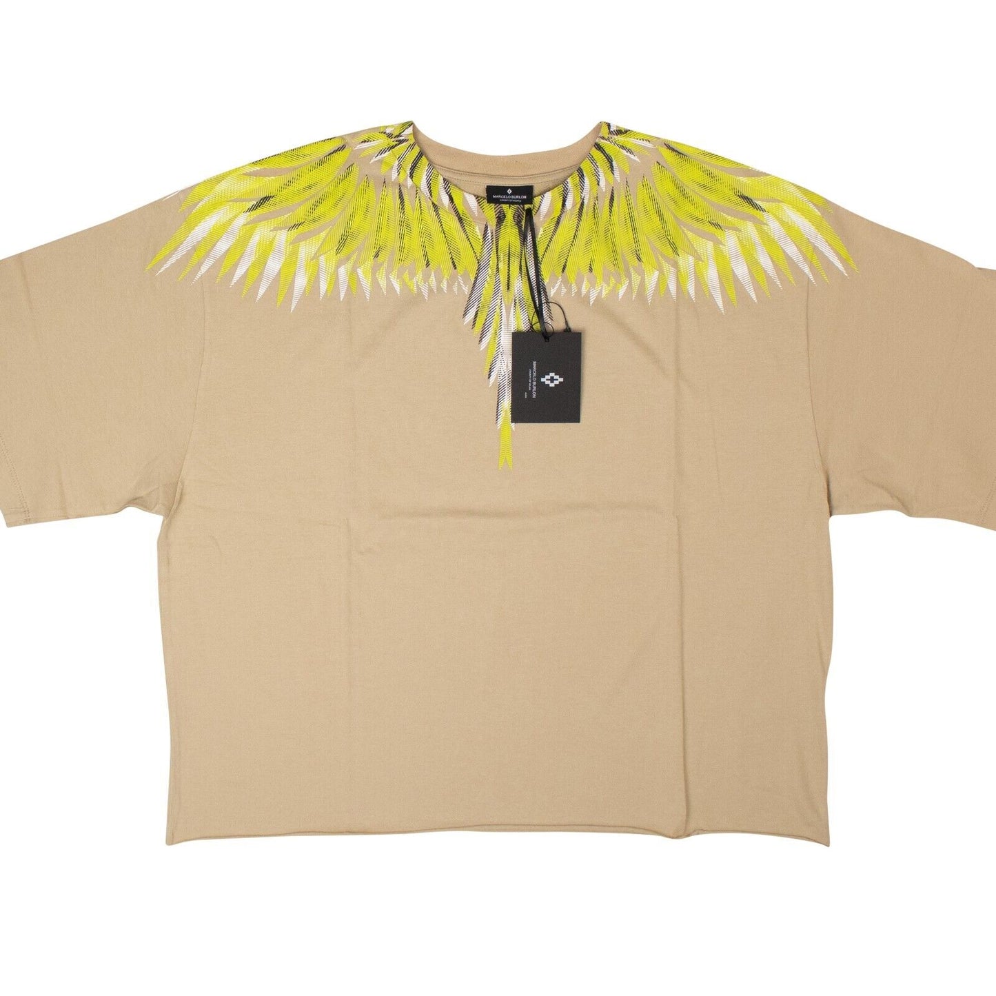 Marcelo Burlon Sharp Wings Oversized Tee - Beige/Lime