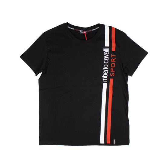 Roberto Cavalli Rc Sport Stripe T-Shirt - Black