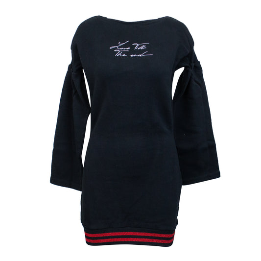 Marcelo Burlon Love Till The End Zipped Sweatshirt Dress - Black