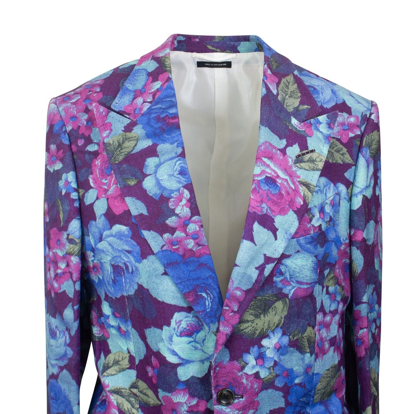 Tom Ford Shelton Floral 2 Button Single Breasted - Purple/ Blue