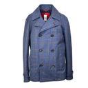 Isaia Plaid Double Breasted Jacket - Blue/Brown