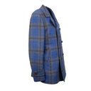 Isaia Plaid Double Breasted Jacket - Blue/Gray