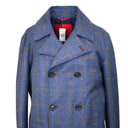 Isaia Plaid Double Breasted Jacket - Blue/Brown