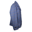 Isaia Plaid Double Breasted Jacket - Blue/Brown