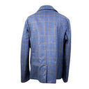 Isaia Plaid Double Breasted Jacket - Blue/Brown