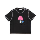 Black Short Sleeve Mushroom T-Shirt